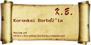 Koronkai Borbála névjegykártya