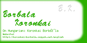 borbala koronkai business card